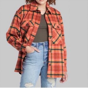Wild Fable Plaid Shacket—Size Small